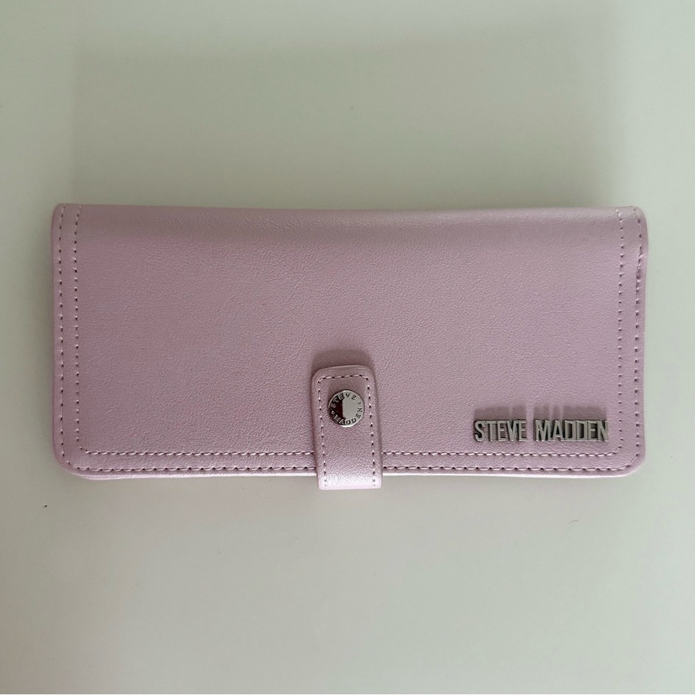 STEVE MADDEN Ballen-G Slim Bifold Flap Wallet Travel ID Card Case Purse